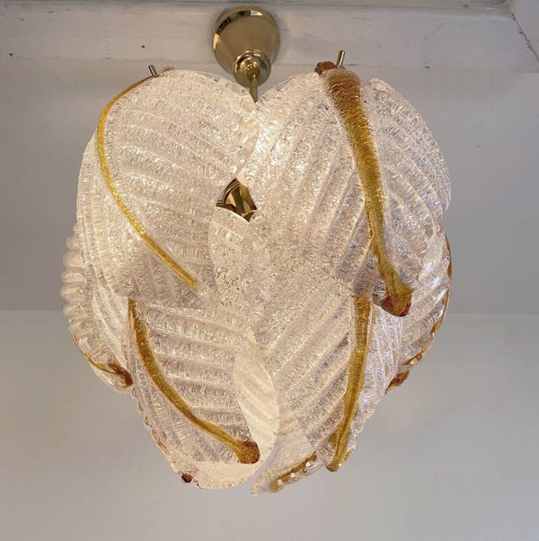 Murano glass leaf hanging light