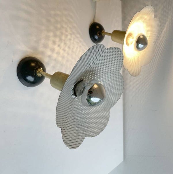 perforated flower fifties wall sconces