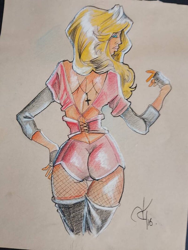 Mujer rojo corset