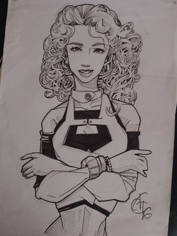 Mujer pelo rizo