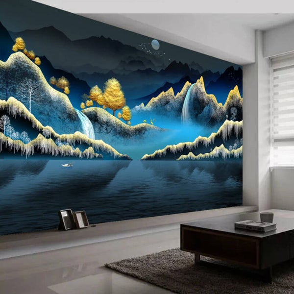 Moderne 3D Tapete Hirsch Baum Landschaft Wandbild Wohnzimmer 10550