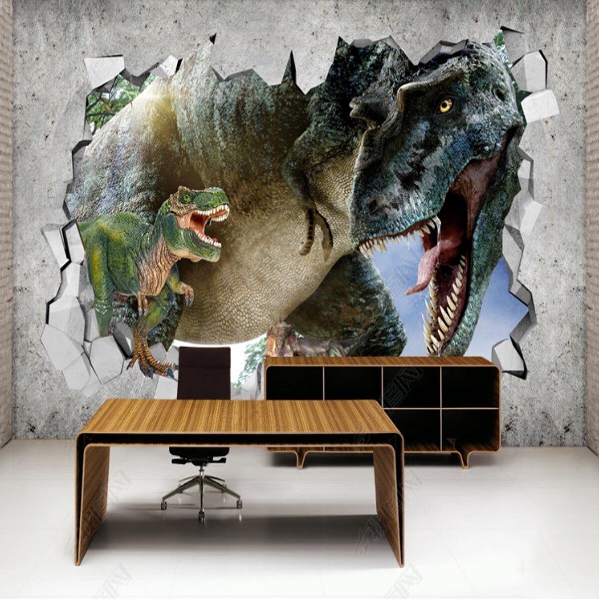 Vlies Fototapete 3D Dino Wanddurchbruch Wandbild Kinderzimmer 10561