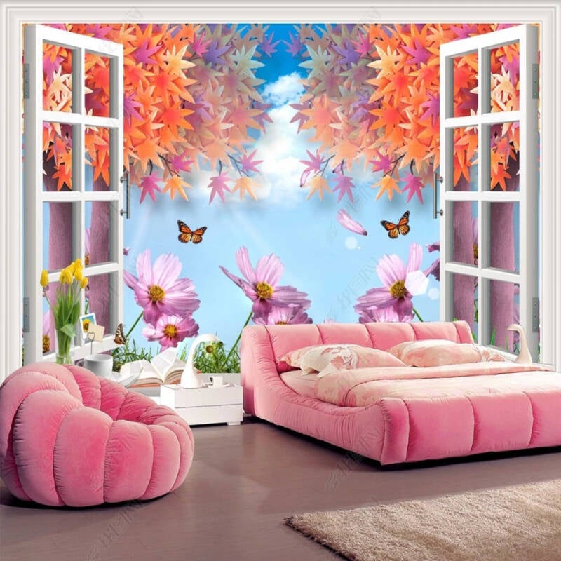 3D Vliestapete Fenster Aussicht Landschaft Wand Wandtapete Tapete 10563