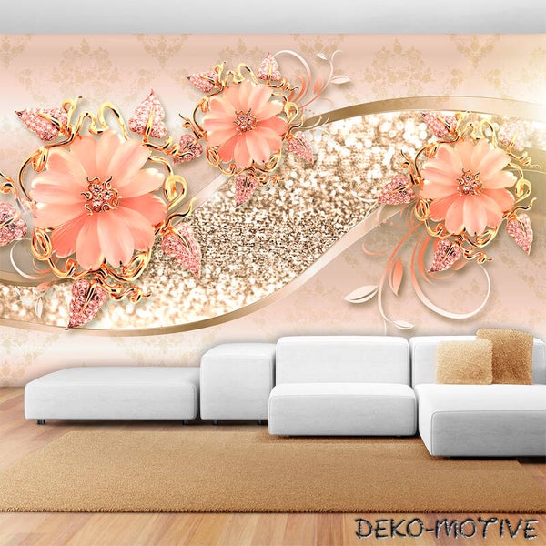 Vlies Fototapete Wandtapete Wandbilder 3D Schmuck Blumen Moderne 8*FARBE 11591