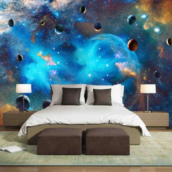 Vlies Fototapete Wandtapete Wandbilder 3D Sternenhimmel Planet Universum 11927