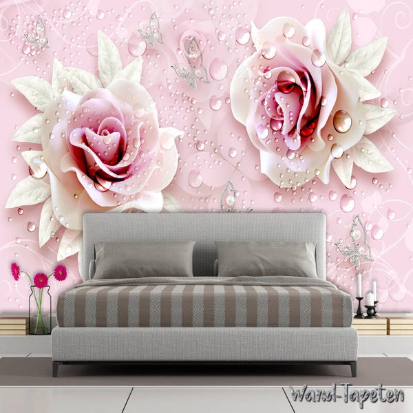 Vlies Fototapete Wandtapete Wandbilder Moderne 3D Moderne Blumen 3598