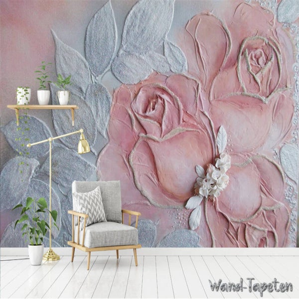 Vlies Fototapete Wandtapete Wandbilder 3D Dreidimensionales Rose 3671