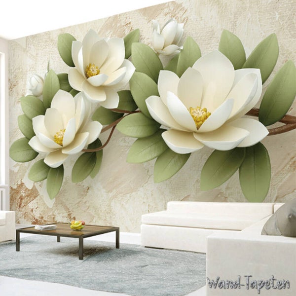 Vlies Fototapete Wandtapete Wandbilder 3d Relief Farbskulptur Blume 7809