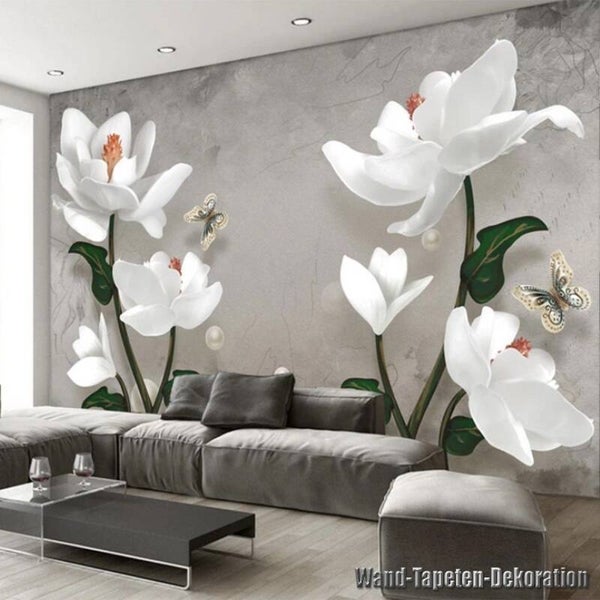 Vlies Fototapeten Wandtapeten Wandbilder 3D Effekt Relief Magnolia Schönheit 9001