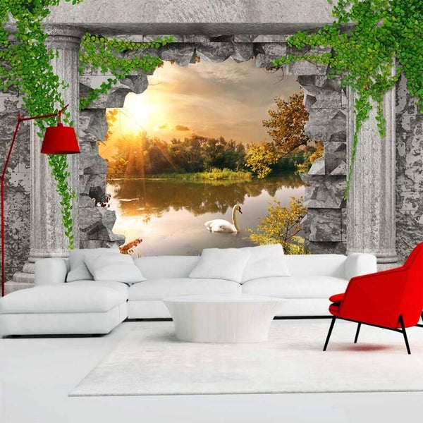 Vlies Fototapete Wandtapete Wandbilder 3D Gebrochenes Loch See 1344