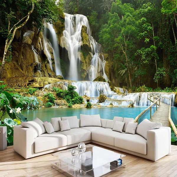 Vlies Fototapete Wandtapete Wandbilder 3d Landschaft Wasserfall 1410