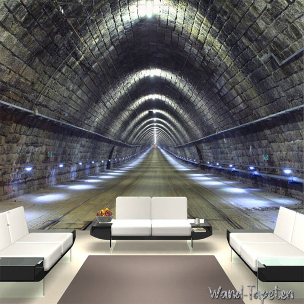 Vlies Fototapete Wandtapeten Wandbilder 3d Raum Tunnel 2033