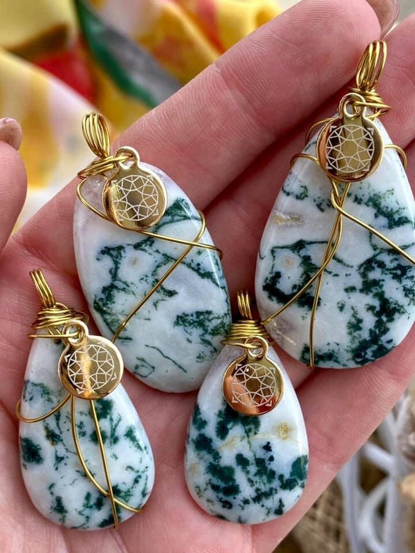 Tree Agate Pendants
