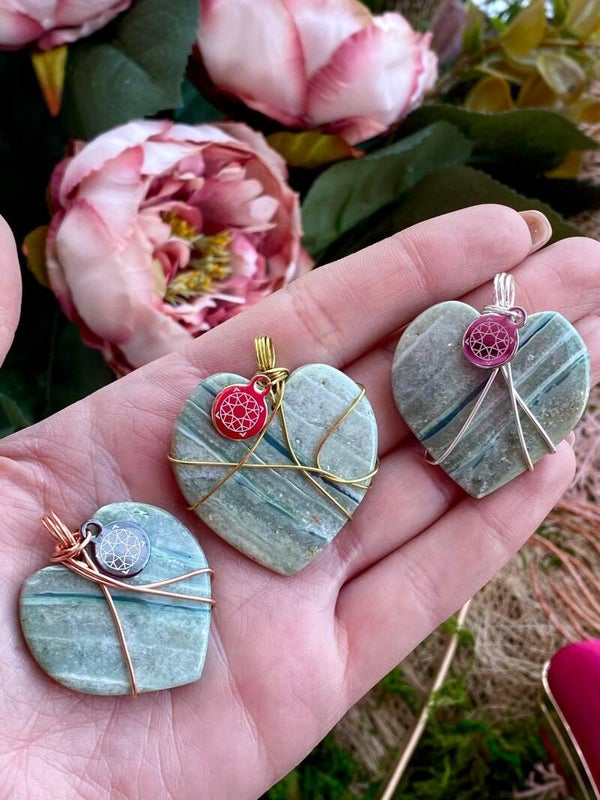 Heart Shaped Jasper Pendants
