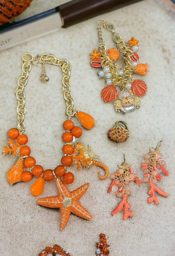 Seashell 4 Piece Set (Orange)