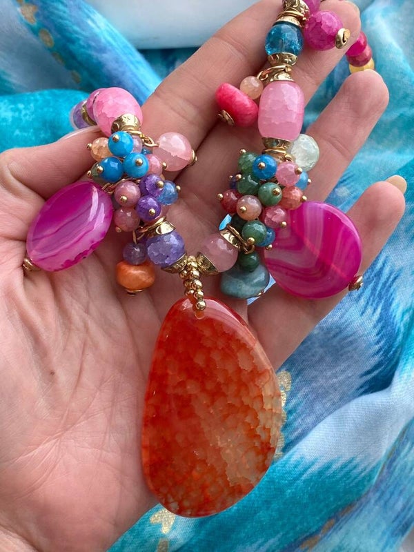 Multi Sirena Agate Necklace
