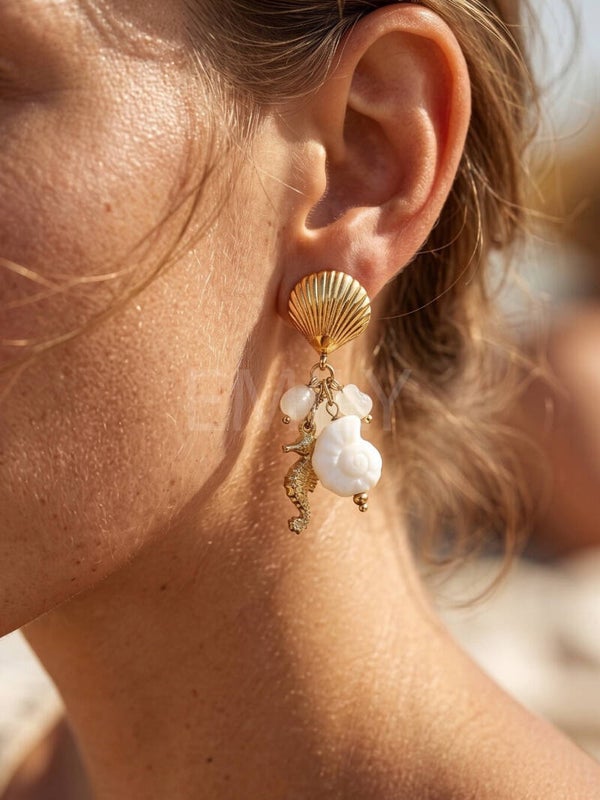 White Shore Earings