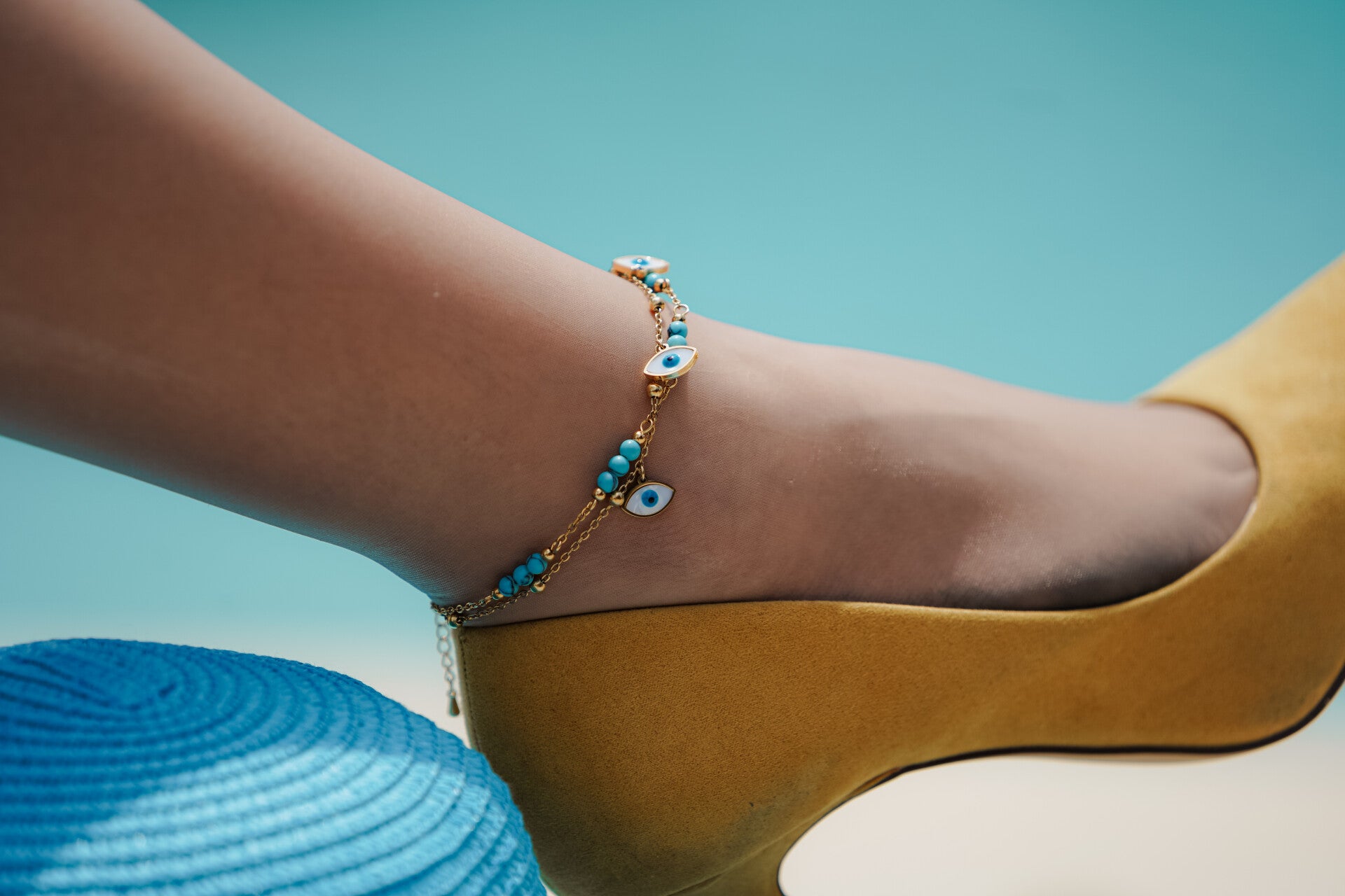 El Ojo 18kt gold plated Anklet