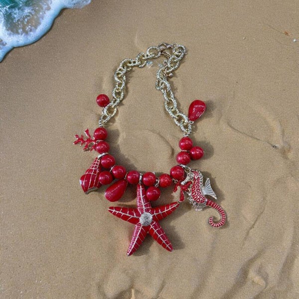 Red Starfish Necklace
