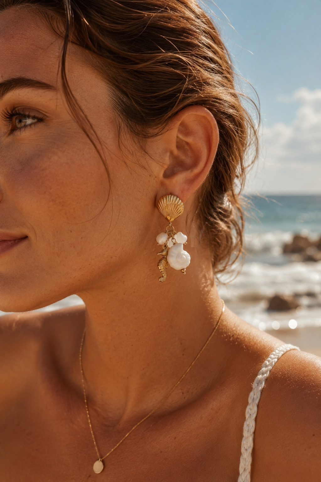 White Shore Earings