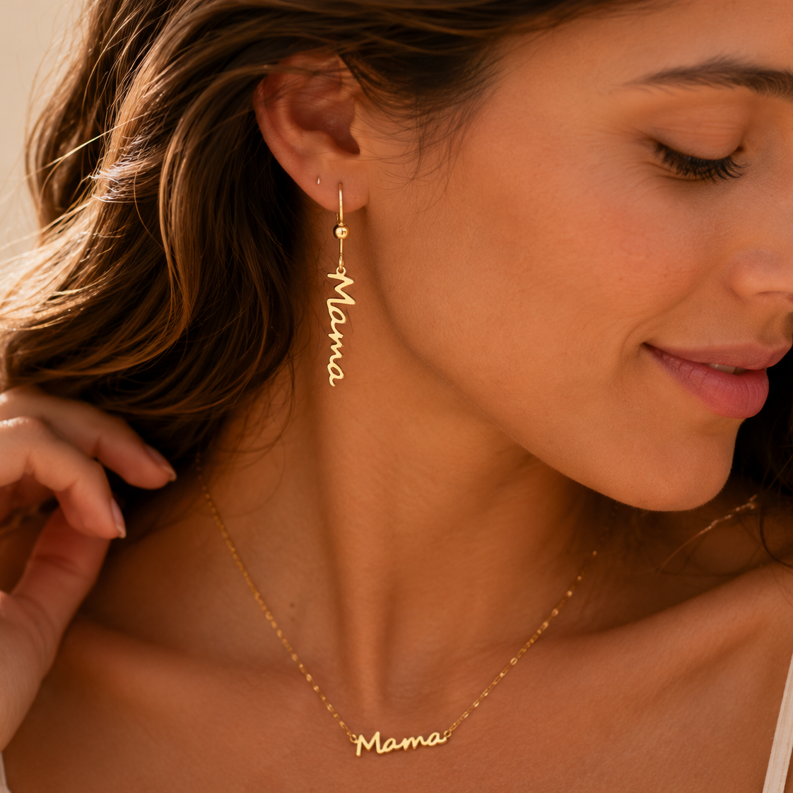 Mama 18kt Gold Plated Earings