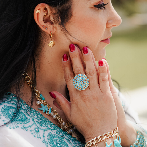 Aqua Muse 18kt gold plated earings