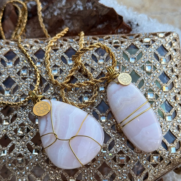 Pink Aragonite Crystal Pendant