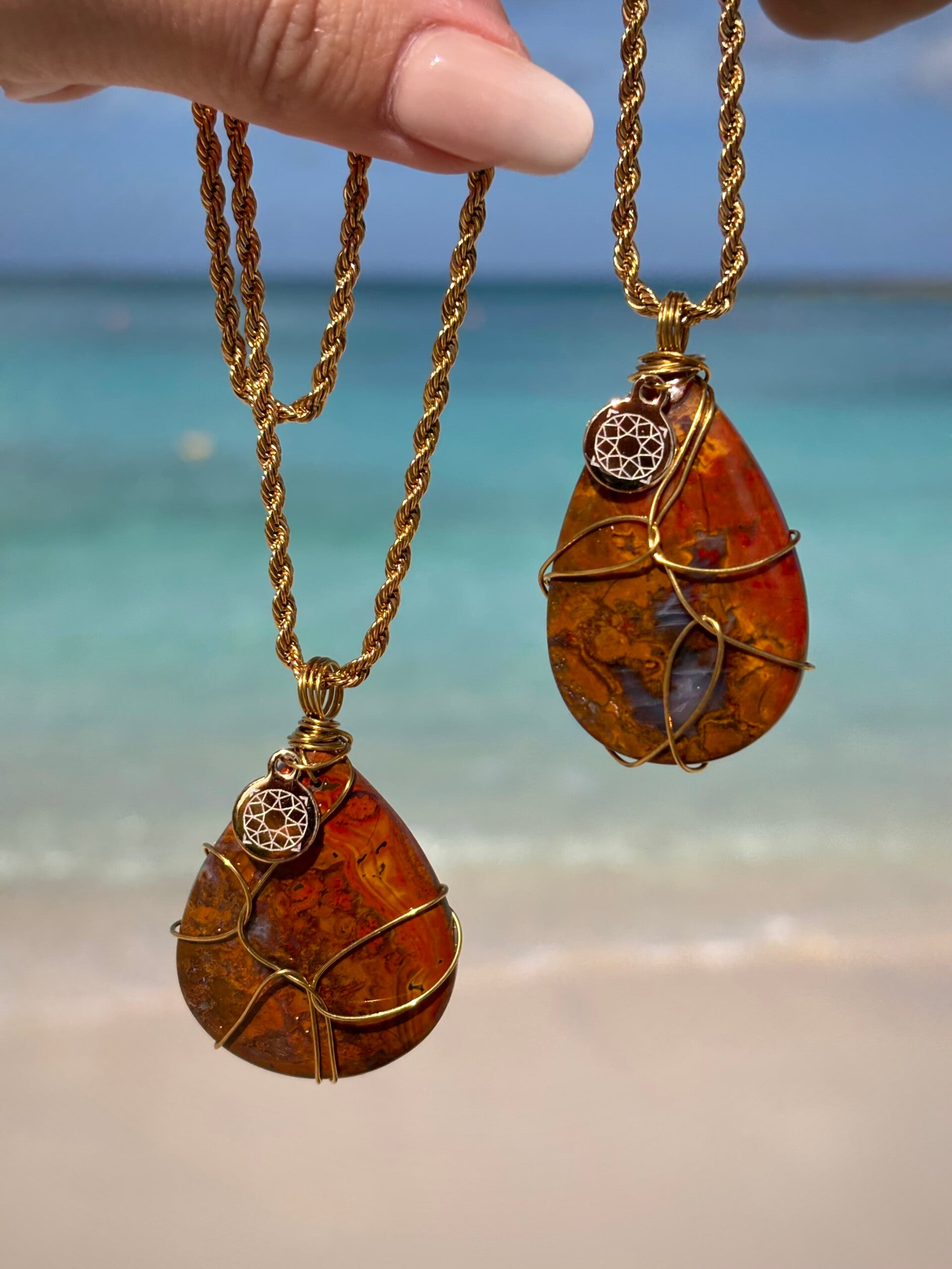 Pietersite Pendant with 18KT Gold plated necklace