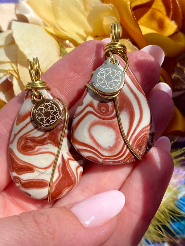 Red Aragonite Pendant