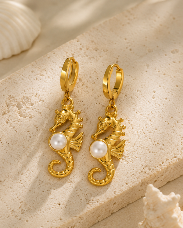 Seahorse Pearl Earings