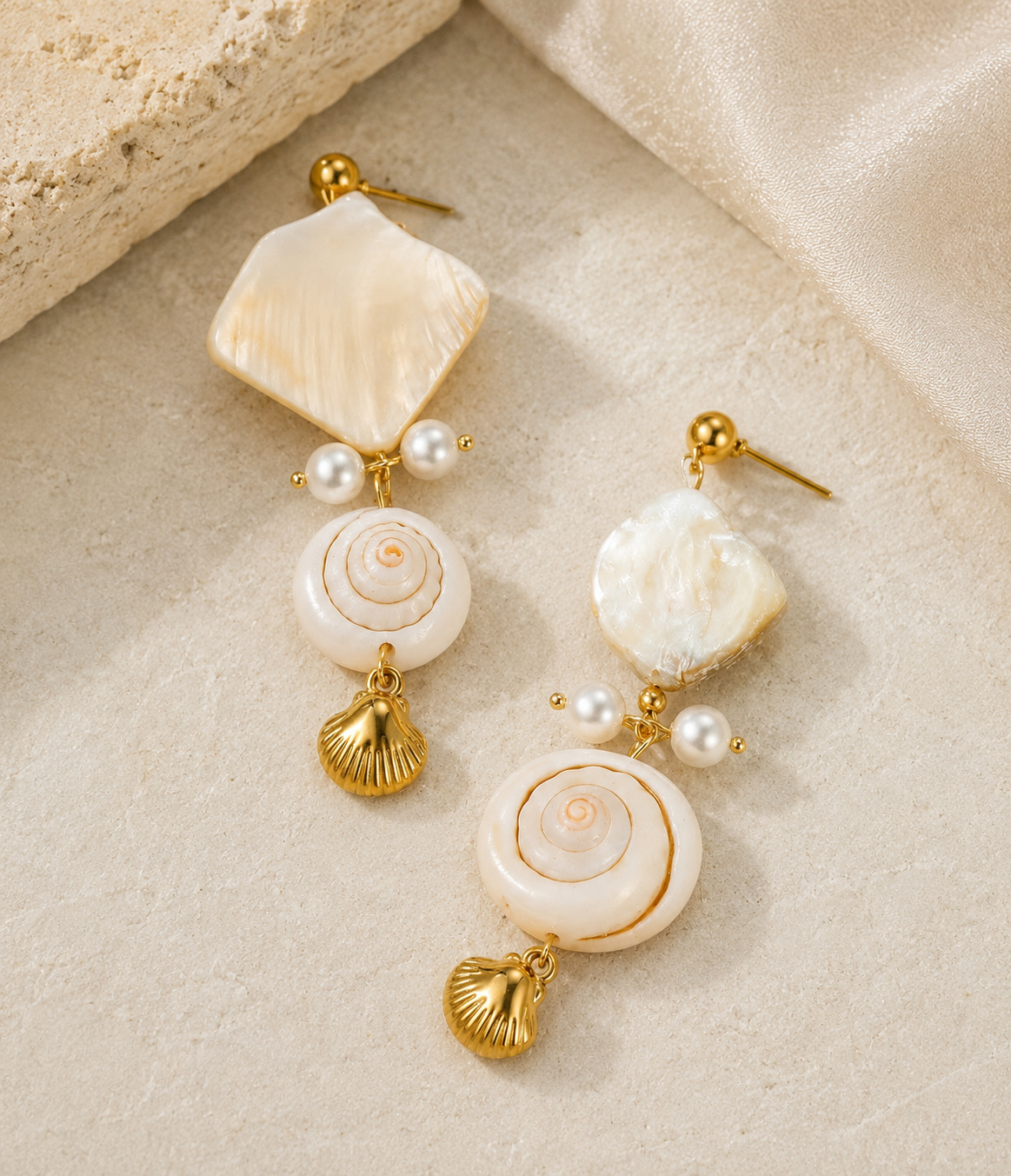 White Tide Earings