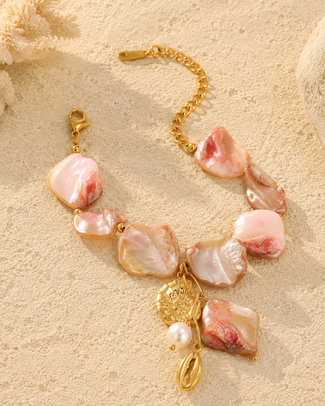 Coral Whisper Conch Bracelet