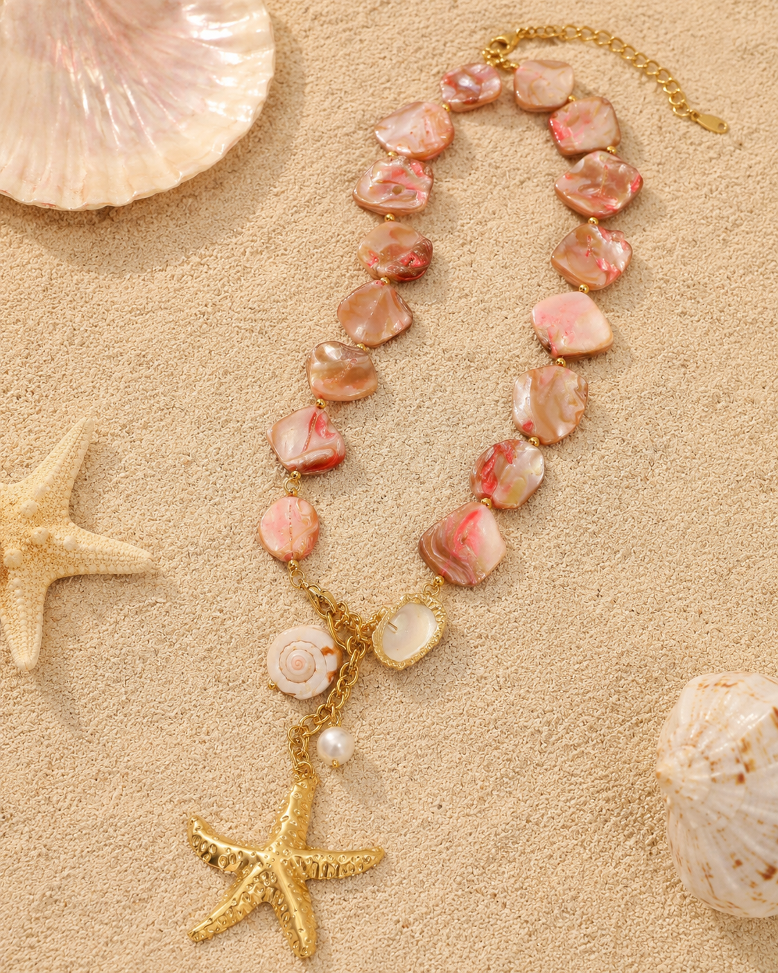 Coral Whisper Starfish Necklace