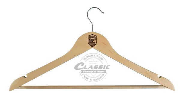 Jersey Hanger - (1 Pair) Solid Maple - with Player's Last Name & Number with Jr. Lumberjacks Logo
