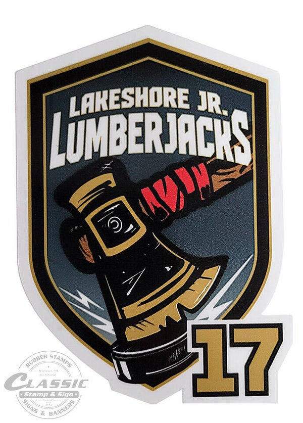 Lakeshore Jr. Lumberjacks Vehicle Decal with Player's Number