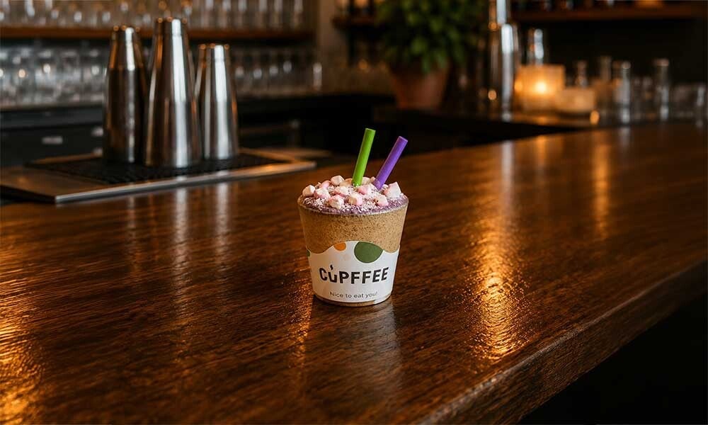 Essbare Becher für Cocktails