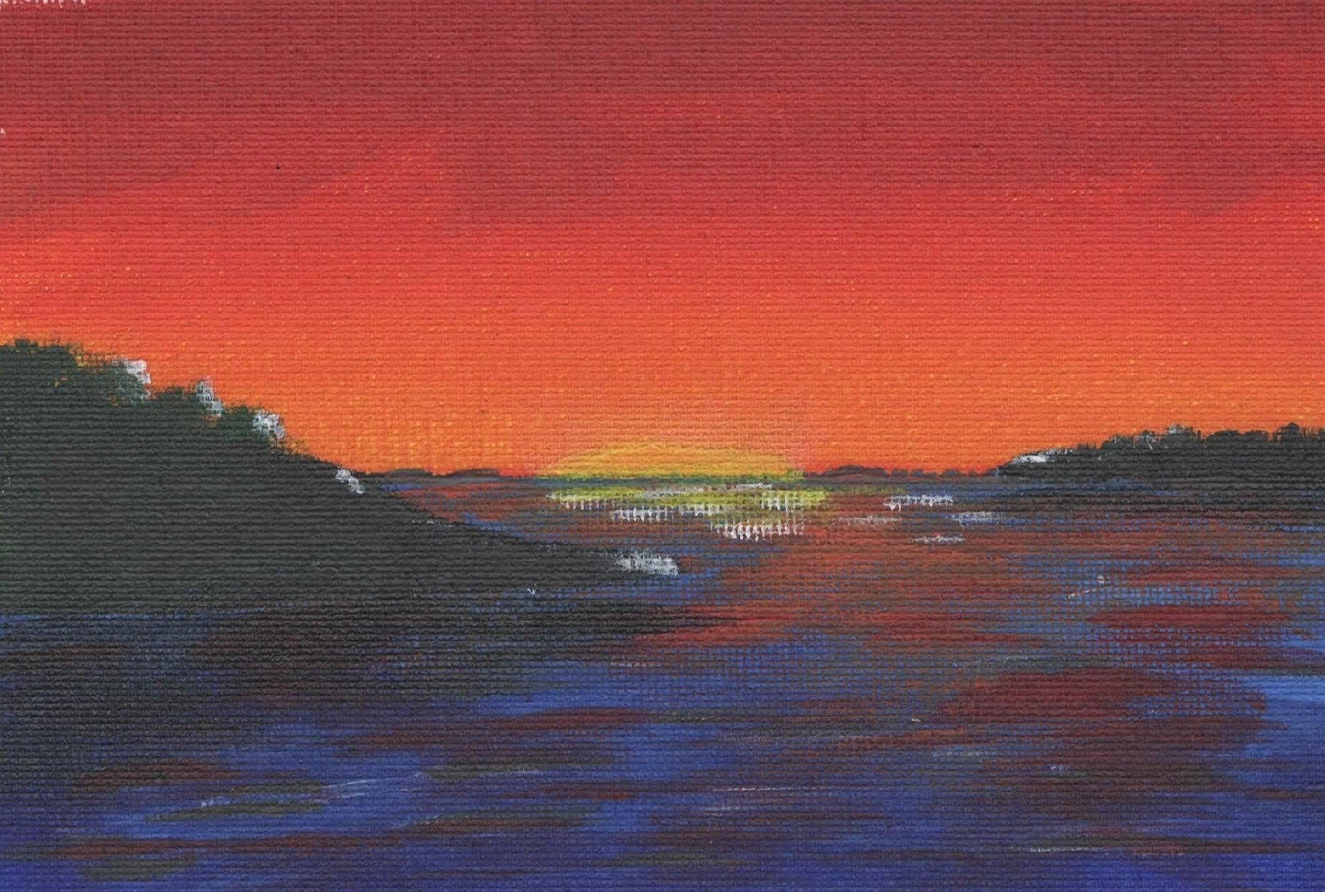 Red Sunset over the ocean