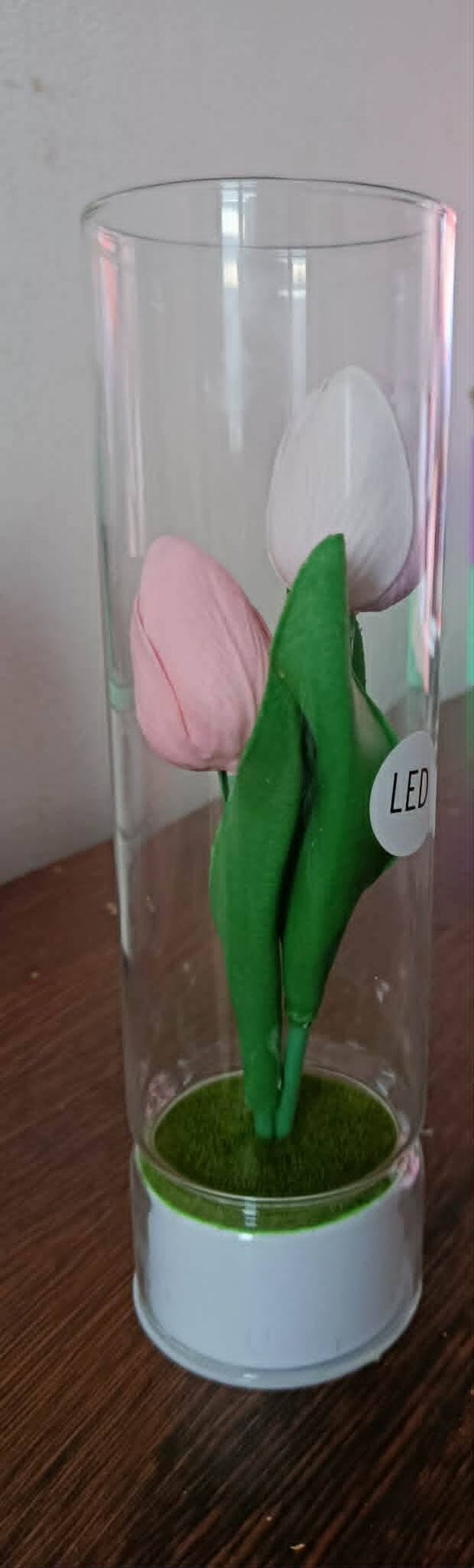 fleur rose et blanc en LED