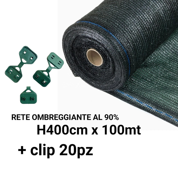 RETE TELO OMBRA OMBREGGIANTE OSCURANTE VERDE FRANGISOLE 90% FRANGIVISTA 100MT