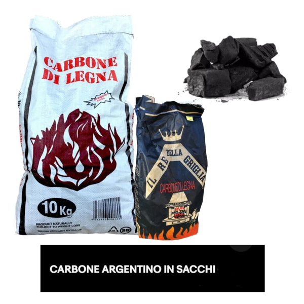 CARBONE DI LEGNA VEGETALE SACCO ARGENTINO CARBONELLA BARBECUE GRIGLIATA
