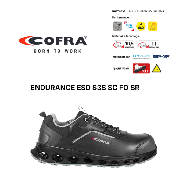 SCARPE ANTINFORTUNISTICA COFRA DA LAVORO UOMO DONNA S3 ENDURANCE IDROREPELLENTI