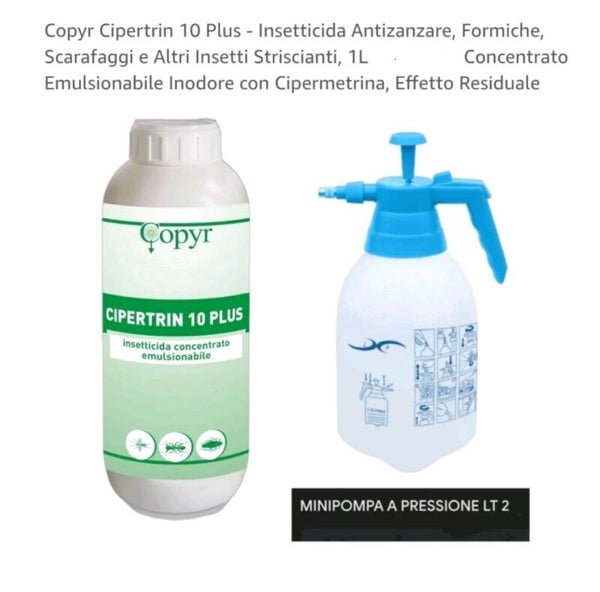 COPYR CIPERTRIN 10 PLUS-KIT INSETTICIDA, NEBULIZZATORE A PRESSIONE + 1LT