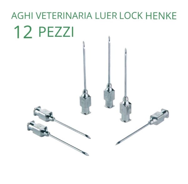 AGHI VETERINARIA LUER LOCK HENKE 12 PEZZI VARIE MISURE AGHI RICAMBIO SIRINGA AUT