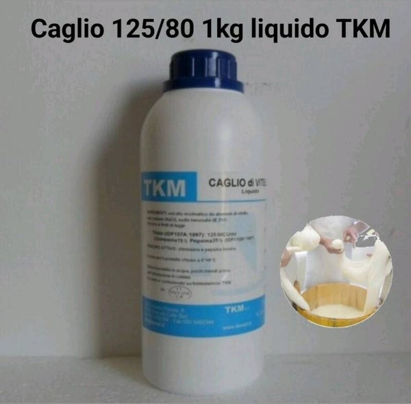 CAGLIO LIQUIDO 125/80 TKM LT.1 COAGULANTE PER LATTE FORMAGGI FRESCHI