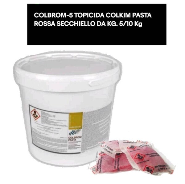 COLBROM CONTROL PASTA TOPI 5/10 KG Bromadiolone esca topicida veleno topi ratti