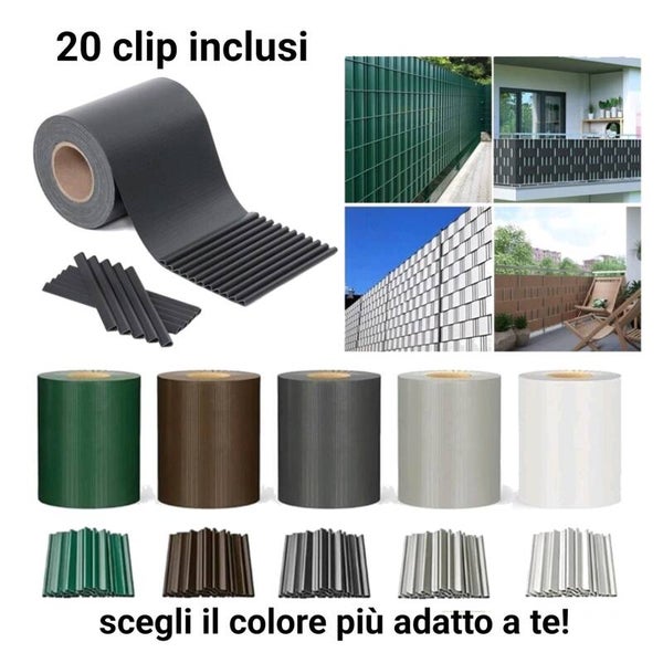 STRISCE PVC FRANGIVISTA PER BALCONE RINGHIERA CANCELLO FASCE FRANGIVENTO 19X35MT