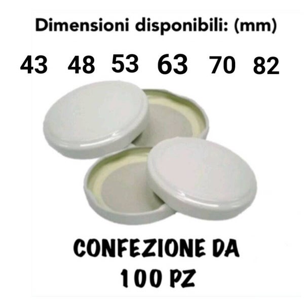100 CAPSULE CAPSULA TAPPO COPERCHIO VASO BARATTOLI