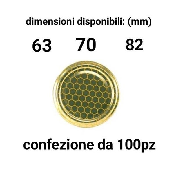 TAPPI CAPSULE CONF. 100 PEZZI "MIELE ALVEARE" DIAMETRO MM70, 82, 63