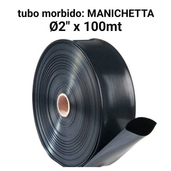 MANICHETTA NERA MORBIDA IRRIGAZIONE DIAMETR0 2" 100mt