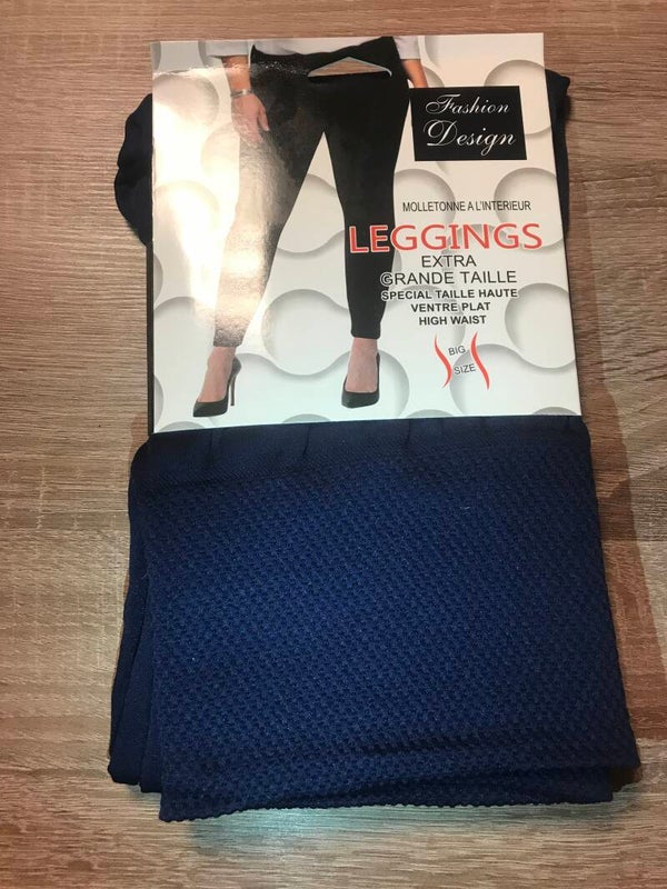 Fleece legging navi blue plus size